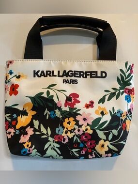 Karl Lagerfeld Paris Cara Messenger w/ Crossbody Strap Black & Floral